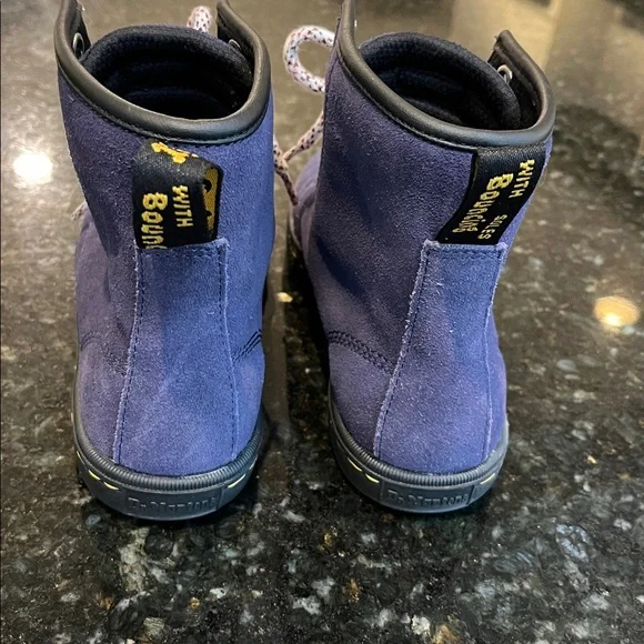 Dr. Marten Size Blue Canvas Sheridan Boots Lace Up Combat - Sz 5 - Picture 3 of 5
